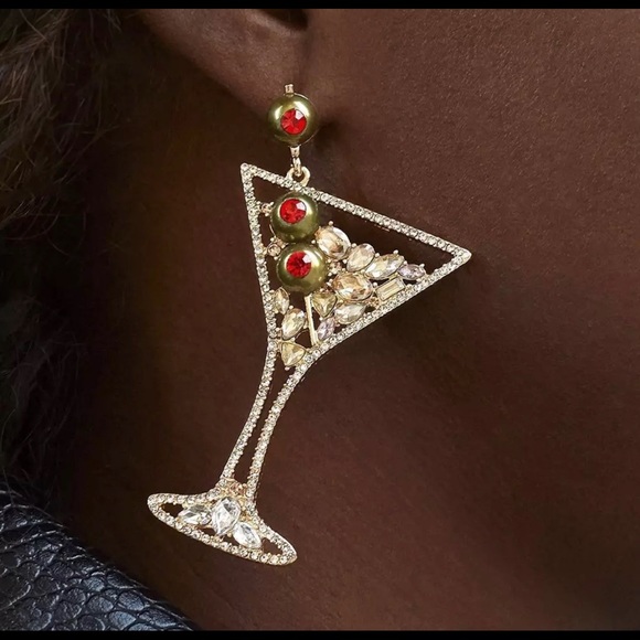 Shaken not stirred martini fashion earrings - Picture 4 of 4